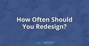 A sea of white questions in the background with the question "How often should you redesign?" front and center.