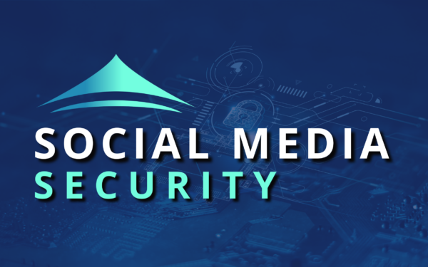 Dark blue background with the text "Social Media Security."